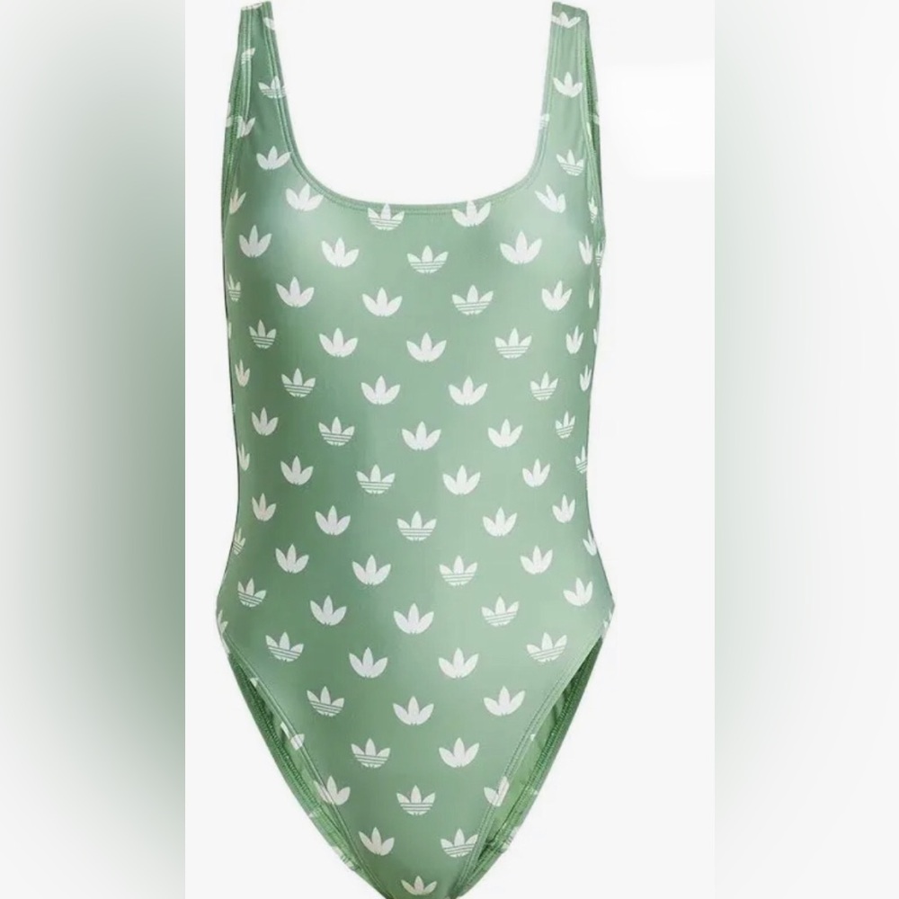 adidas Originals Monogram green cloud‎ white one piece swimsuit size 2